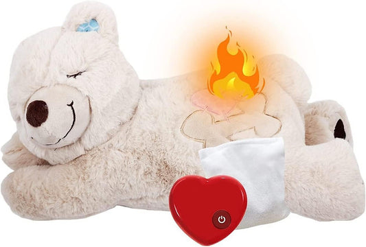 Snuggle Heartbeat Bear with Warmth Pack: Providing The Ultimate Transition for Puppies from the breeder to their Fur-Ever Home- Single