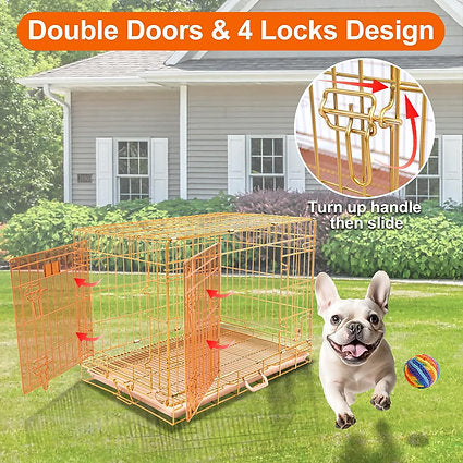 Puppy Safe Brand Training Dog Crate 30 Inch, Portable Folding Metal Wire Dog Kennel