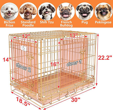 Puppy Safe Brand Training Dog Crate 30 Inch, Portable Folding Metal Wire Dog Kennel