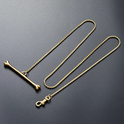 18kt Plated Dog Leash With Bone Handle
