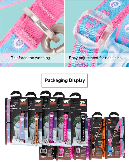 Truelove Durable, Lightweight & Stylish Cat Collar and Leash Set