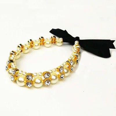 Luxury Diamond, Pearl, and Silk Dog Necklace/Collar