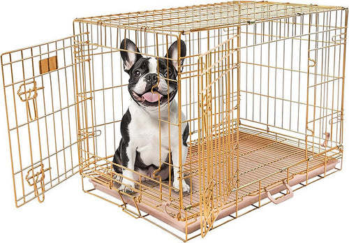 Puppy Safe Brand Training Dog Crate 30 Inch, Portable Folding Metal Wire Dog Kennel